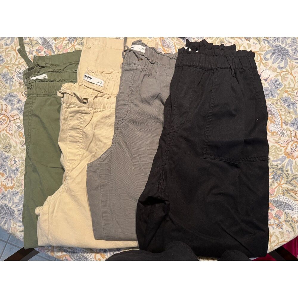 Sonoma Goods for Life Women's Casual Drawstring 4 Pants Bundle - Size M